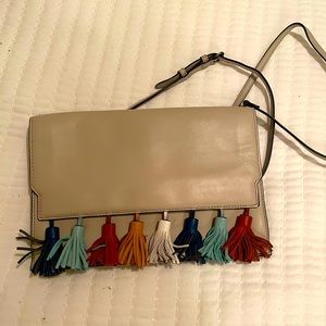 Rebecca Minkoff tan crossbody clutch